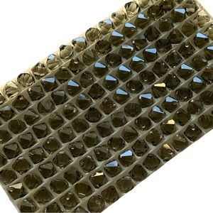 Swarovski Lot/24 8mm Black Diamond Bicone Faceted Crystals - Austria